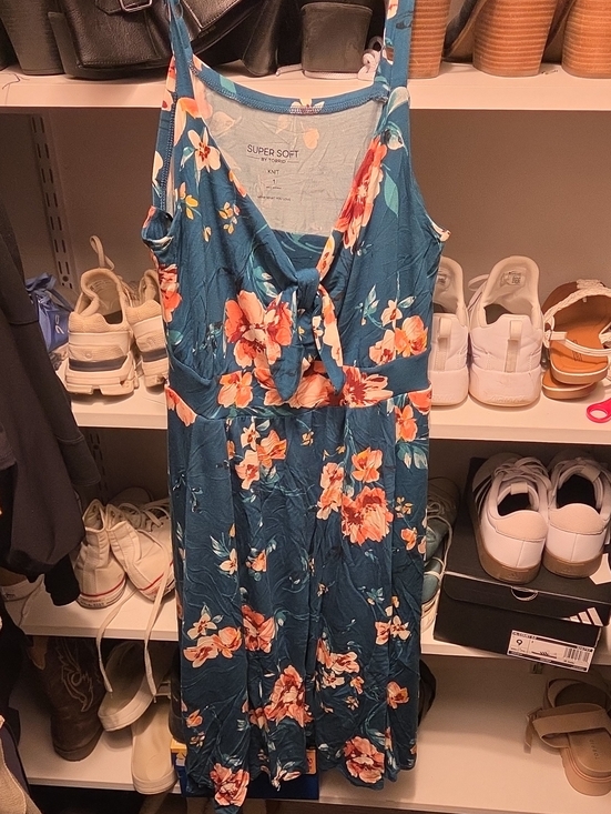 torrid Dresses & Skirts - Super Soft Teal Floral Tie-Front Sundress